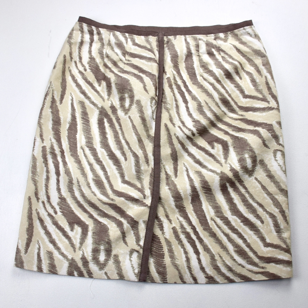 Loft Cotton & Silk Animal Print Skirt - Picture 3 of 4